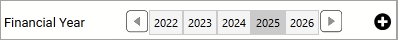 Financial years and a plus button