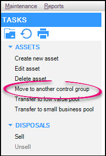 Move to another control group circled on Task panel