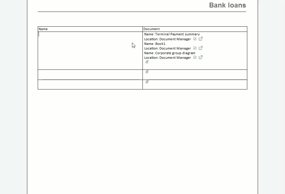 Using the delete, attach and move buttons