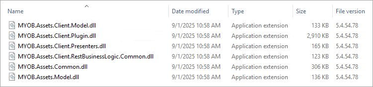 List of dll files with a date modified of 9-1-2025.png