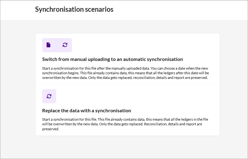Switch from manual uploading to an automatic synchronisation or Replace the data with a synchronisation.png