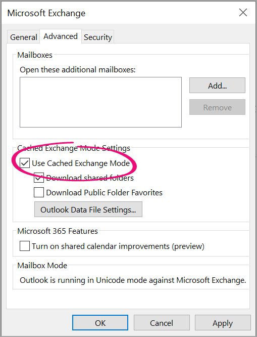 Select Use Cached Exchange Mode.png